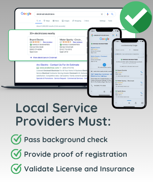 Local Service Providers Must go through background check, present a valid license and insurance, and proof of registration 